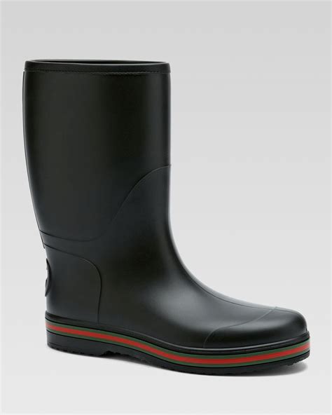 mens rain boots gucci|gucci men tie up boots.